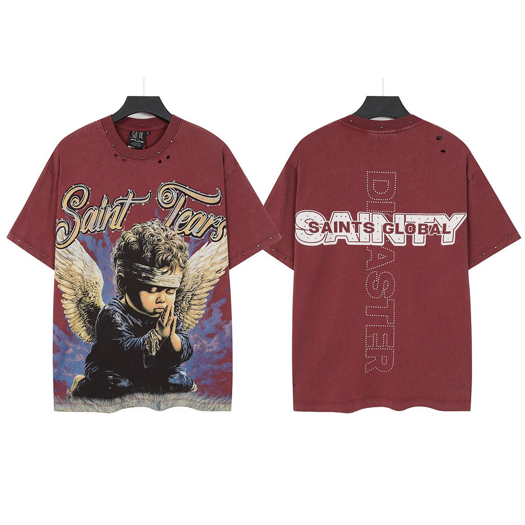 SAINT Tears Angel Graphic Short-Sleeve T-Shirt — front