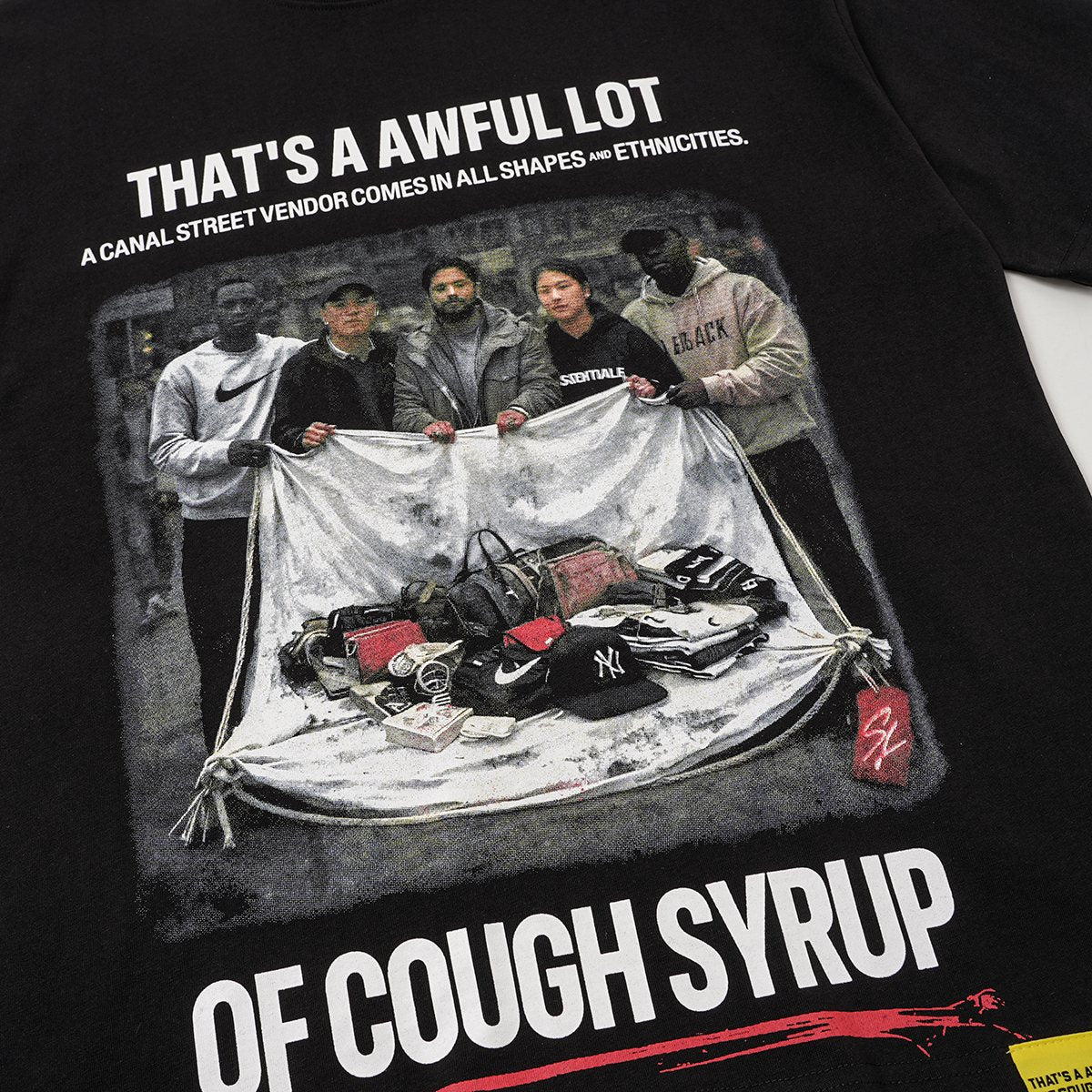 THAT'S A AWFUL LOT OF COUGH SYRUP Photo Graphic Short-Sleeve T-Shirt — detail