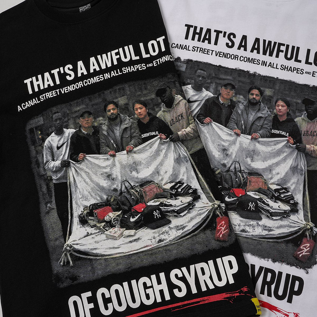 THAT'S A AWFUL LOT OF COUGH SYRUP Photo Graphic Short-Sleeve T-Shirt — detail