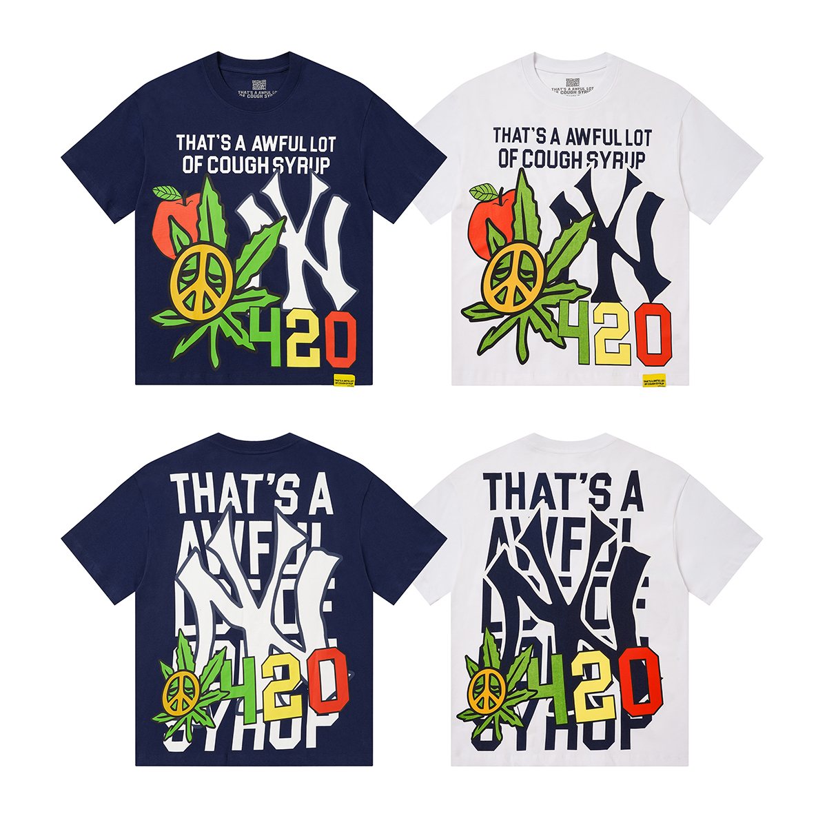 THAT'S A AWFUL LOT OF COUGH SYRUP Front & Back Graphic T-Shirt — comparison