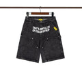 THAT'S A AWFUL LOT OF COUGH SYRUP Washed Denim Graphic Shorts — front