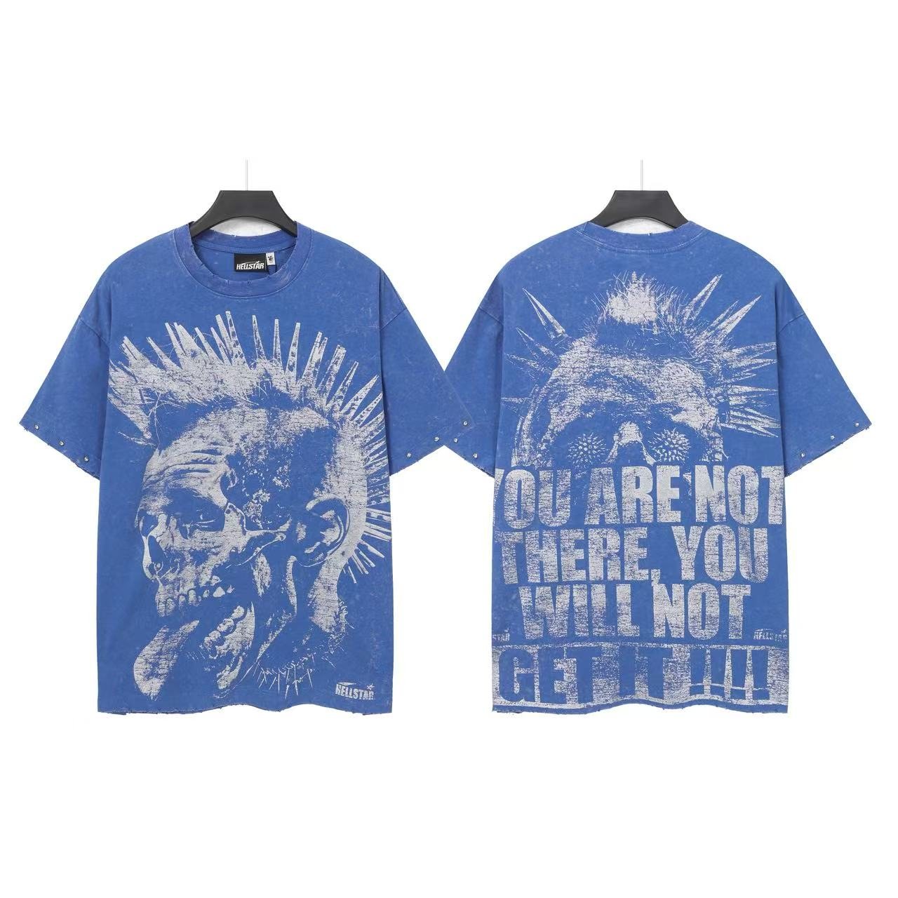 Hellstar Spiked Skull Graphic T-Shirt — front
