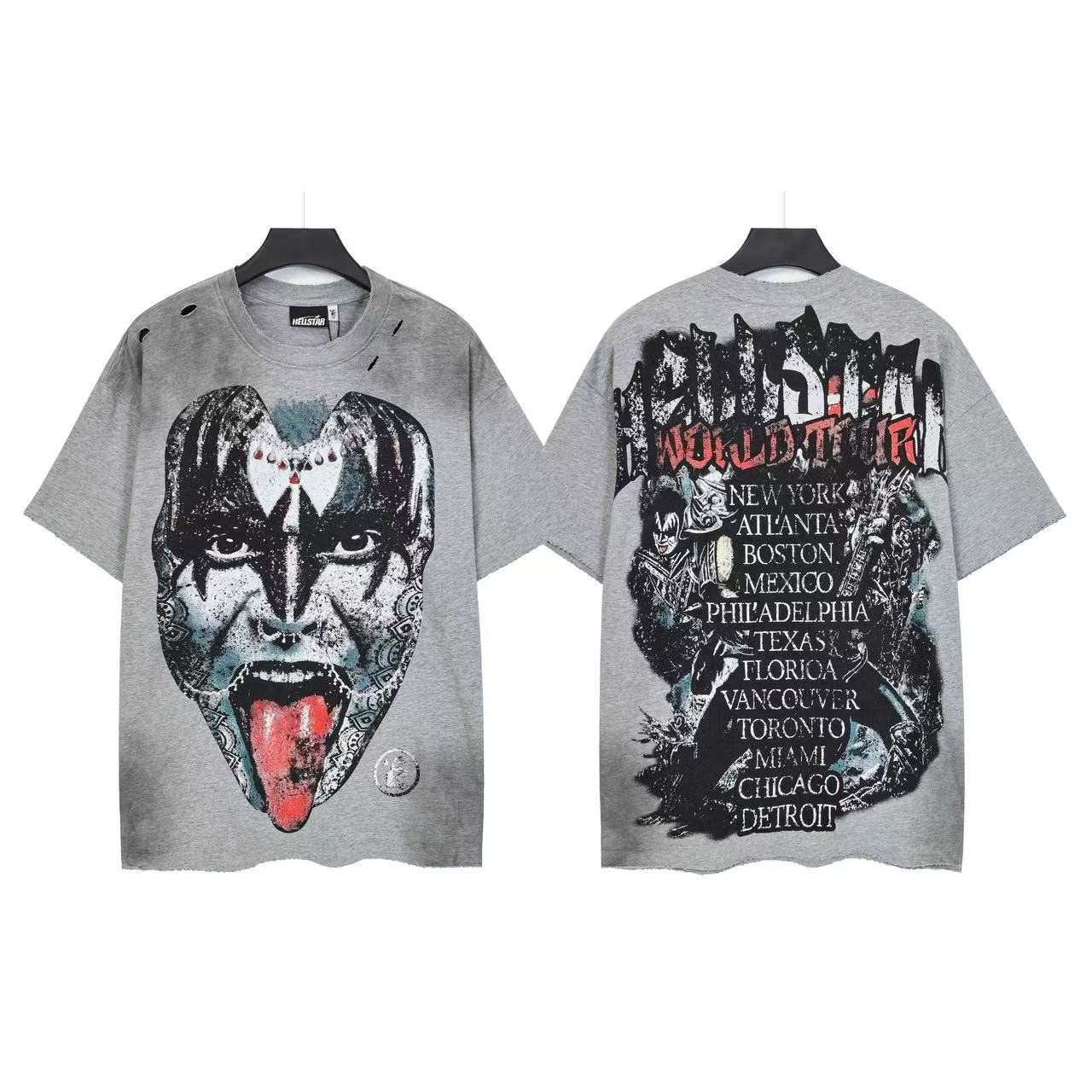 Hellstar Face Tongue Tour Graphic T-Shirt — front