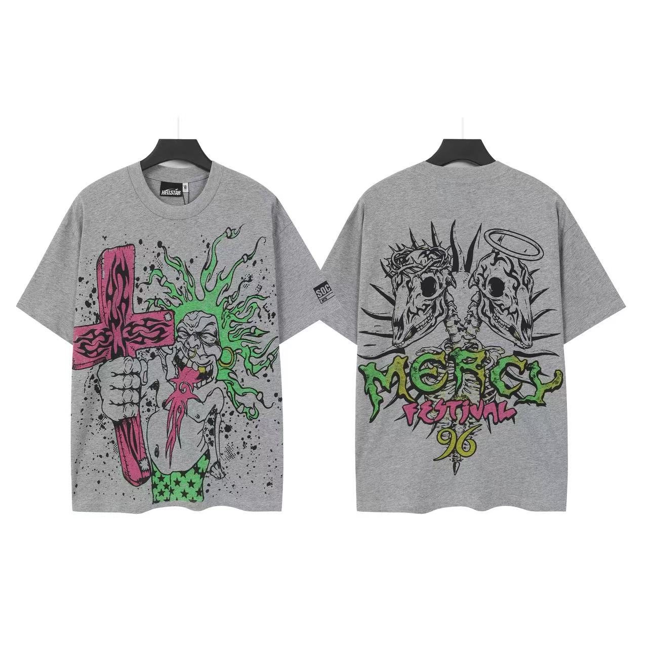 Hellstar Cross Skull Graphic T-Shirt — front