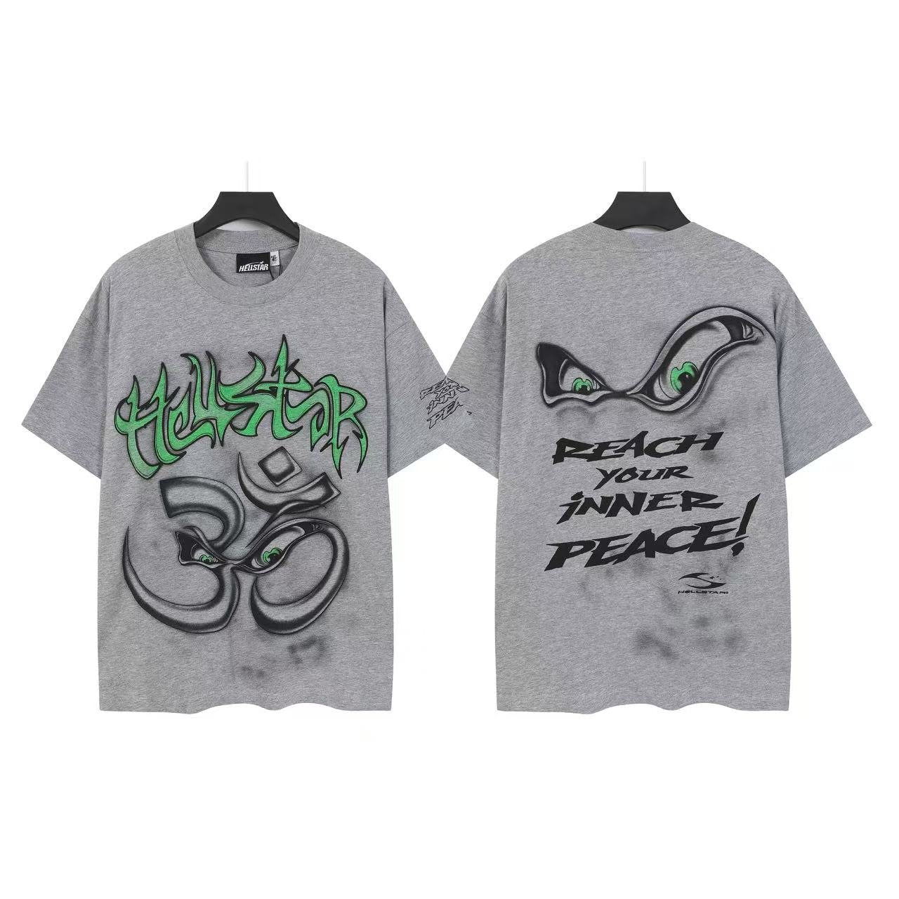 Hellstar Peace Graffiti Graphic T-Shirt — front