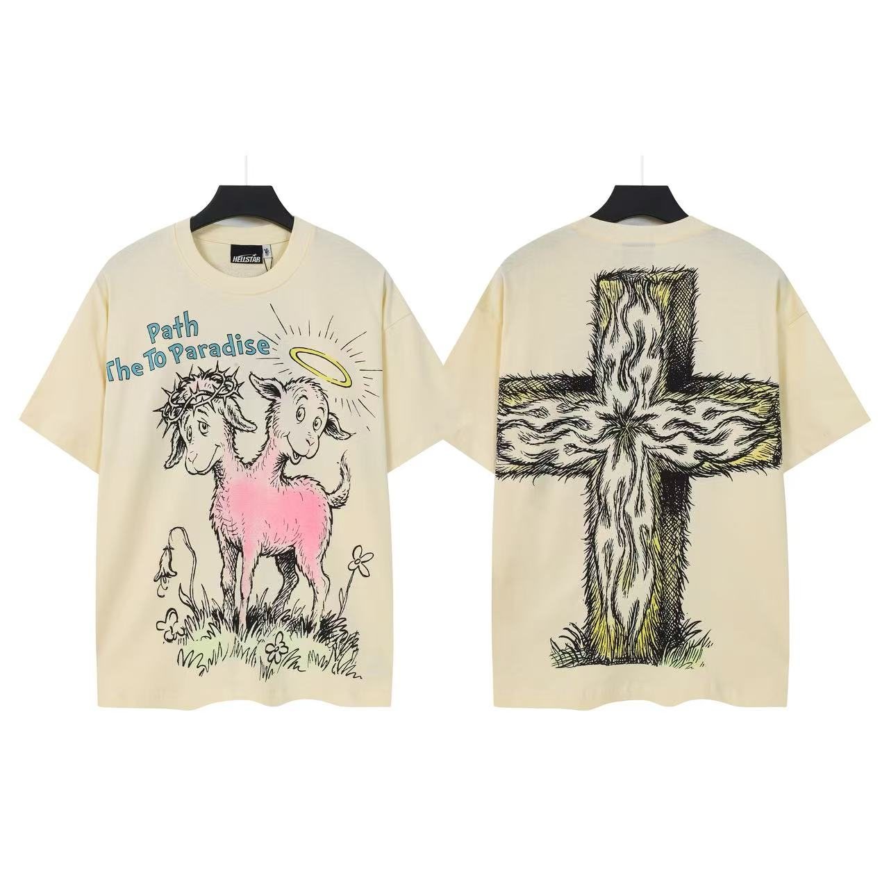 Hellstar Path To Paradise Cross Graphic T-Shirt — front