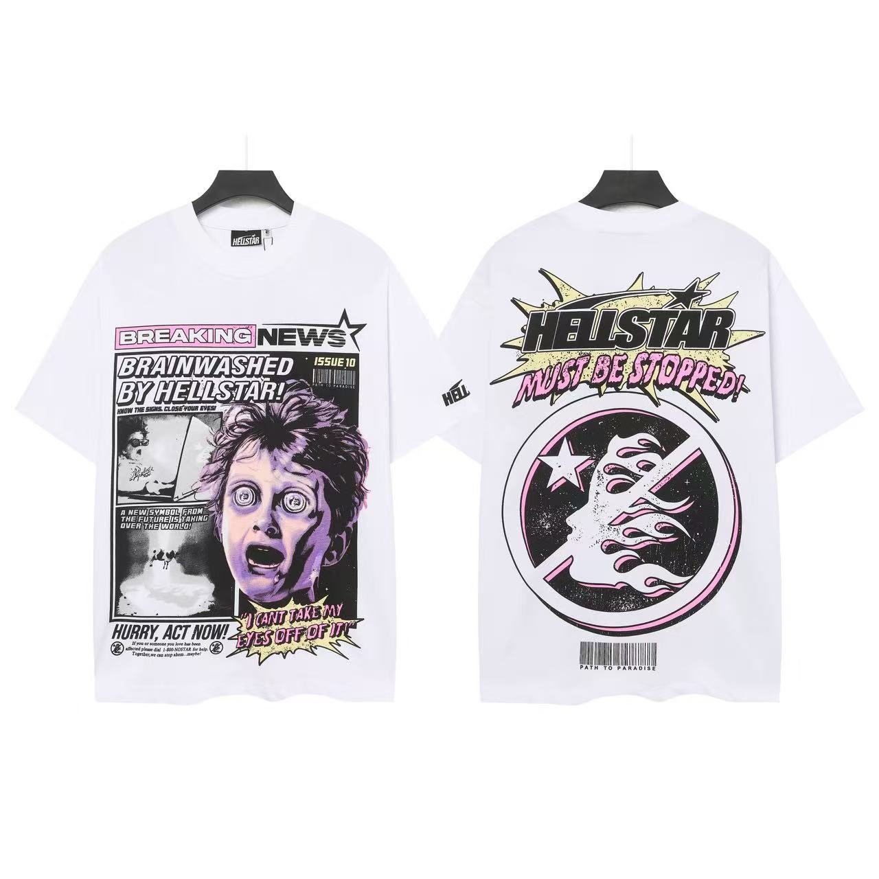Hellstar Breaking News Brainwashed Graphic T-Shirt — front