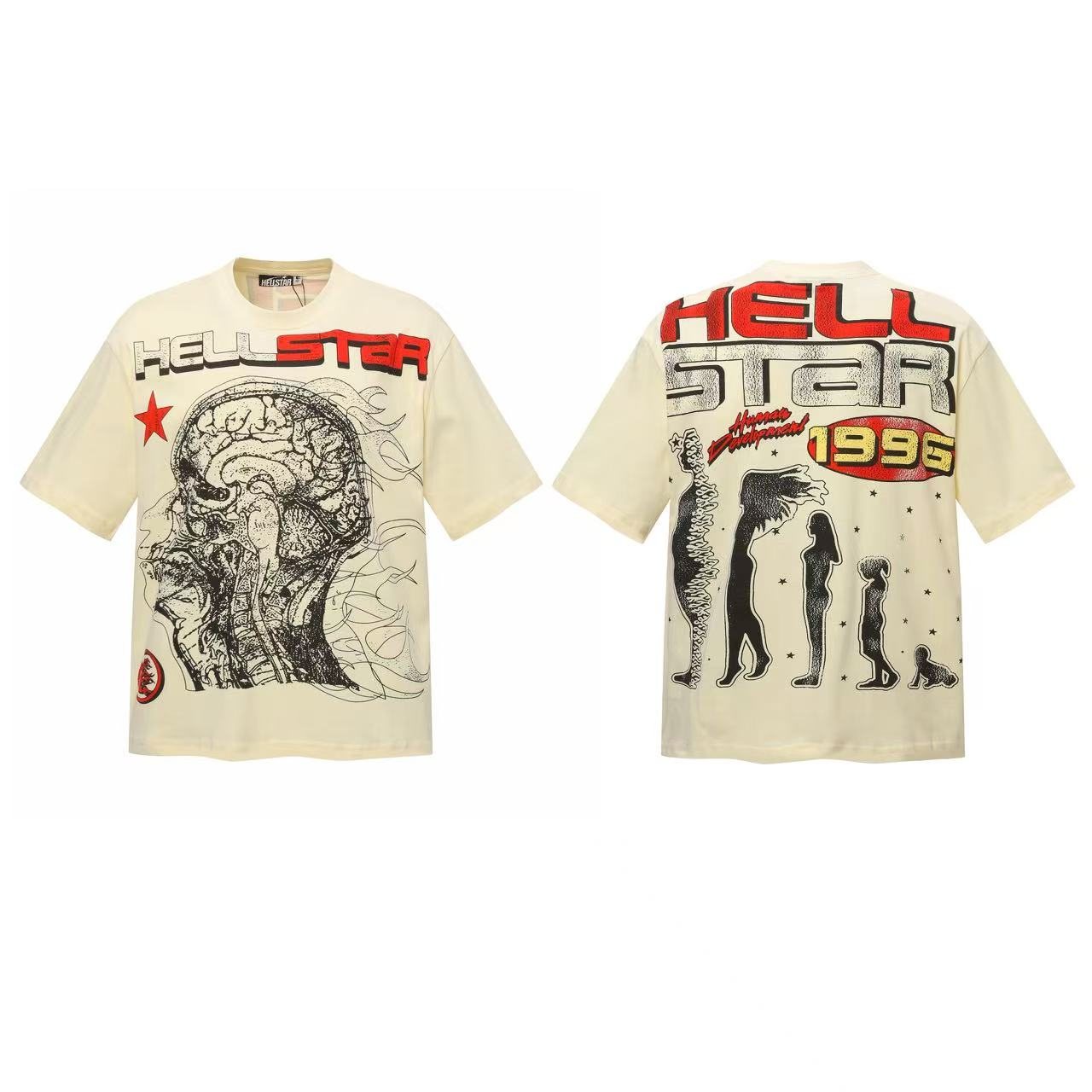 Hellstar 1996 Skeleton Brain Graphic T-Shirt — front
