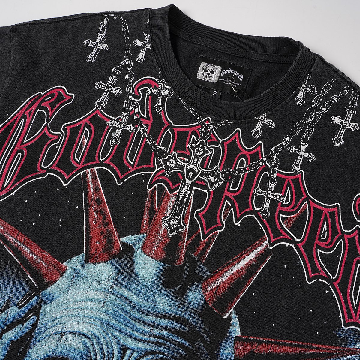 Godspeed Alien Human Graphic Short-Sleeve T-Shirt — detail