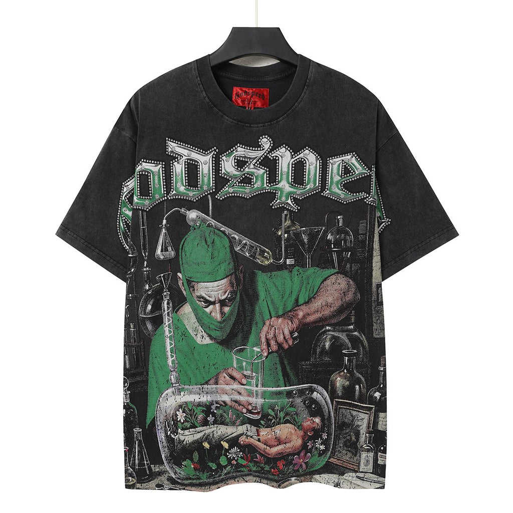Godspeed Washed Black Rock Graphic T-Shirt — hero