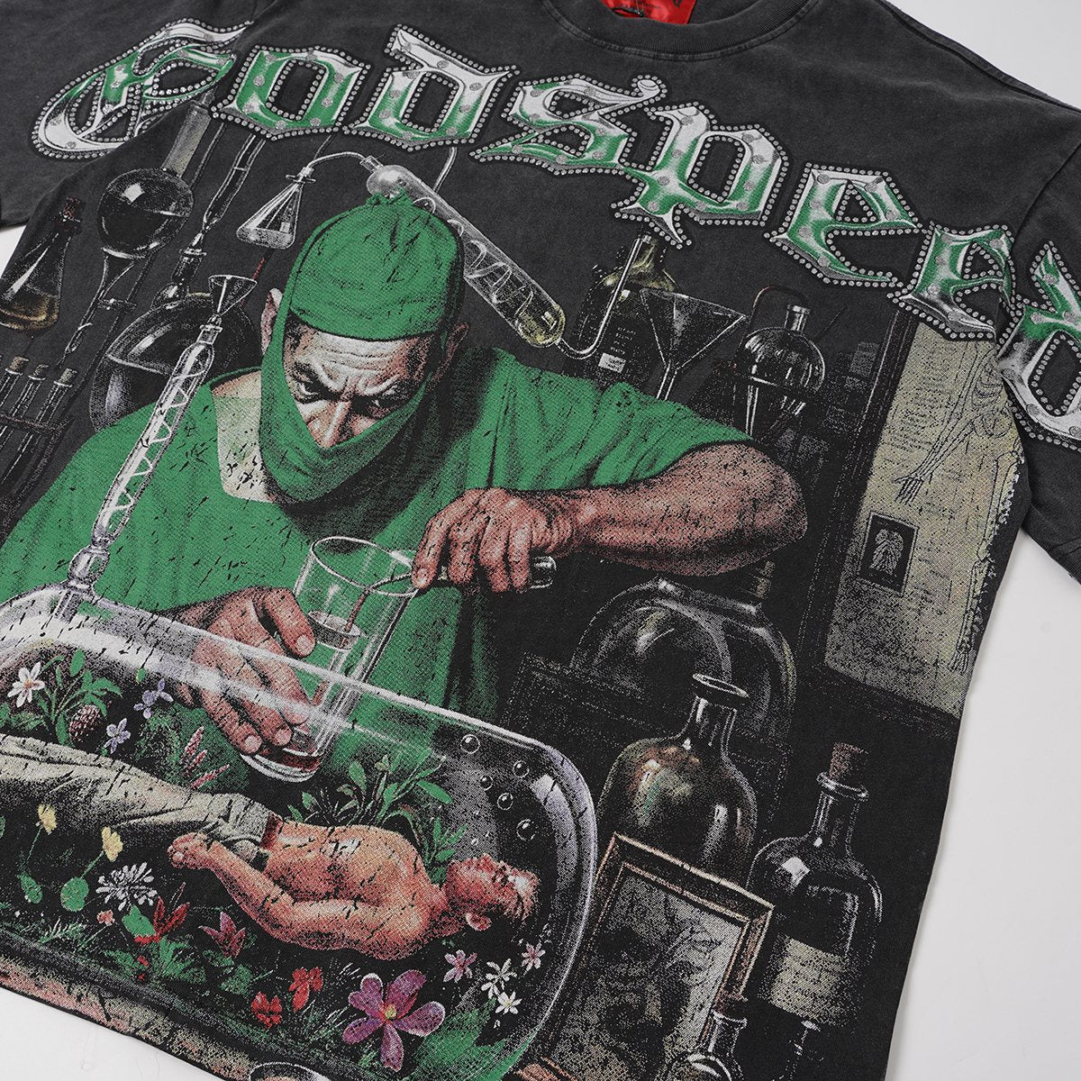 Godspeed Washed Black Rock Graphic T-Shirt — detail