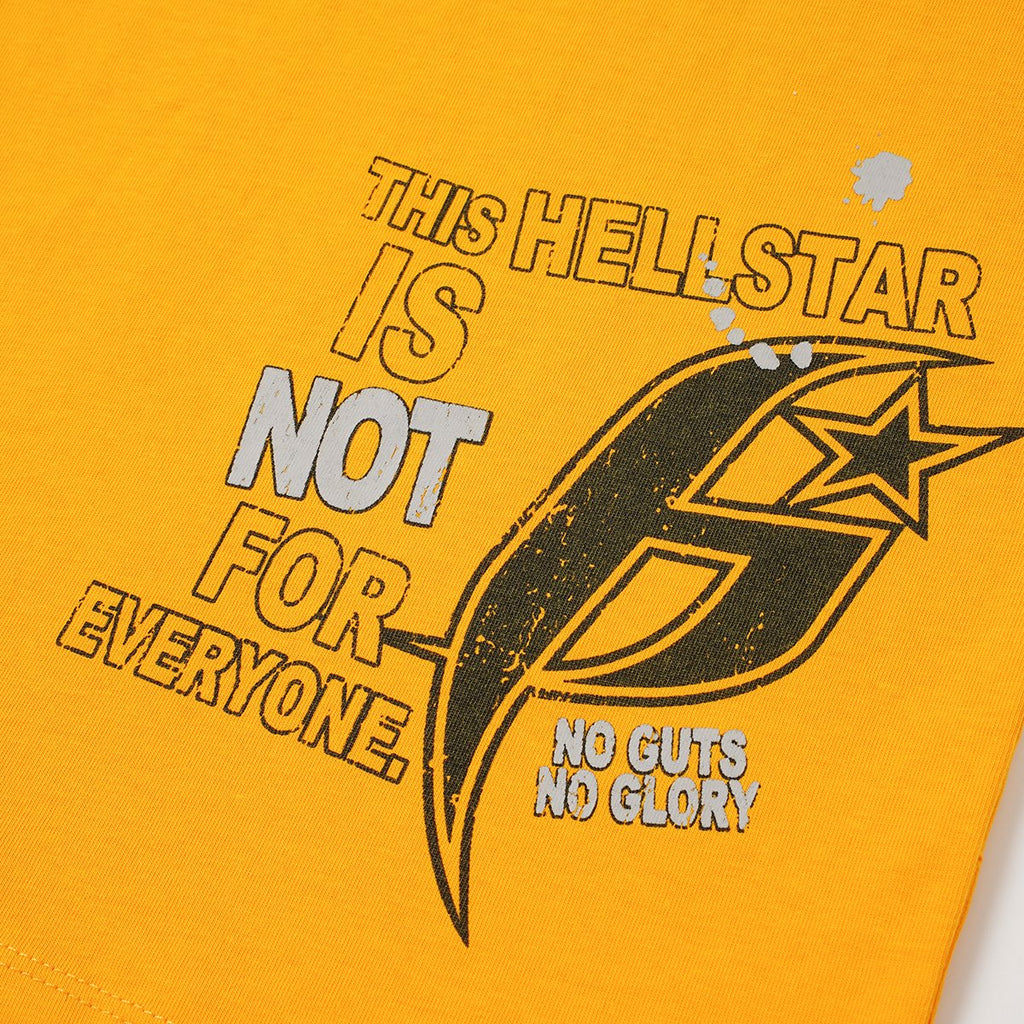 Hellstar No Guts No Glory Yellow Graphic T-Shirt — detail