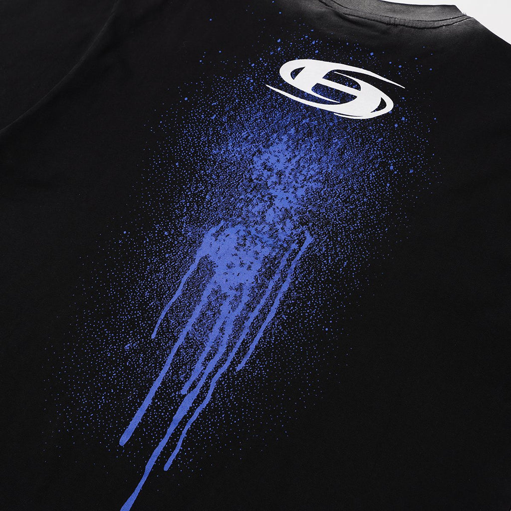 Hellstar STLDOS Blue Spray Graphic T-Shirt — detail