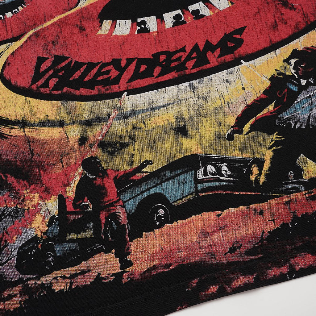 VALLEY UFO Graphic Washed Black T-Shirt — detail