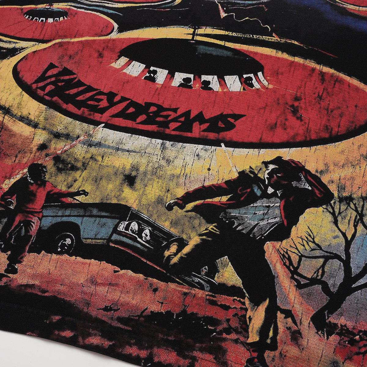 VALLEY UFO Graphic Washed Black T-Shirt — detail