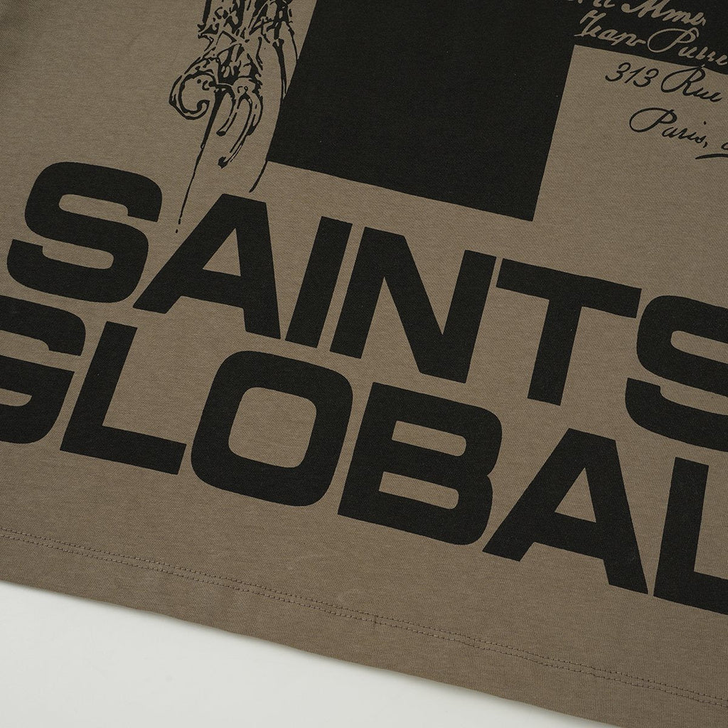 SAINT Taupe Front & Back Graphic T-Shirt — detail