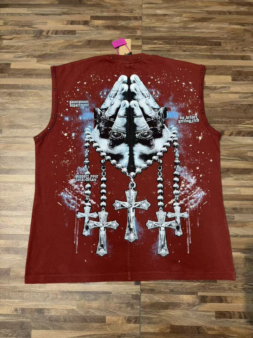 SAINT Washed Rock Graphic Sleeveless T-Shirt — back