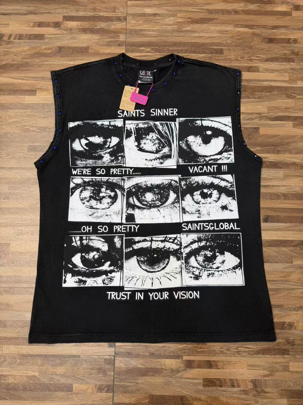 SAINT Sinner Washed Graphic Sleeveless T-Shirt — hero