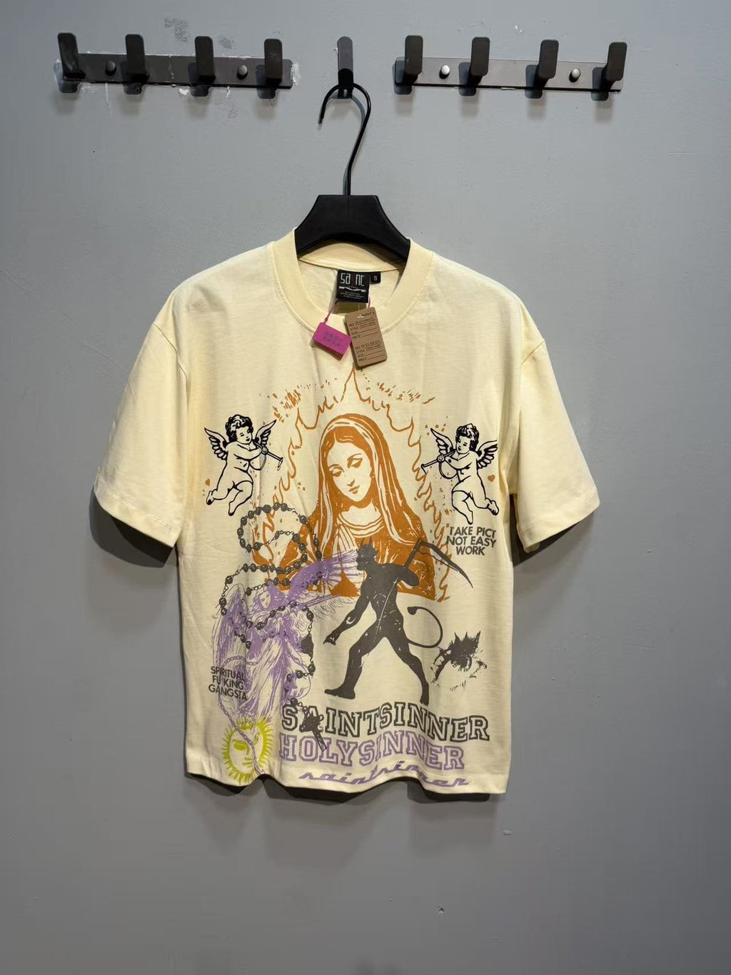 SAINT Cherub & Cross Short-Sleeve T-Shirt — front
