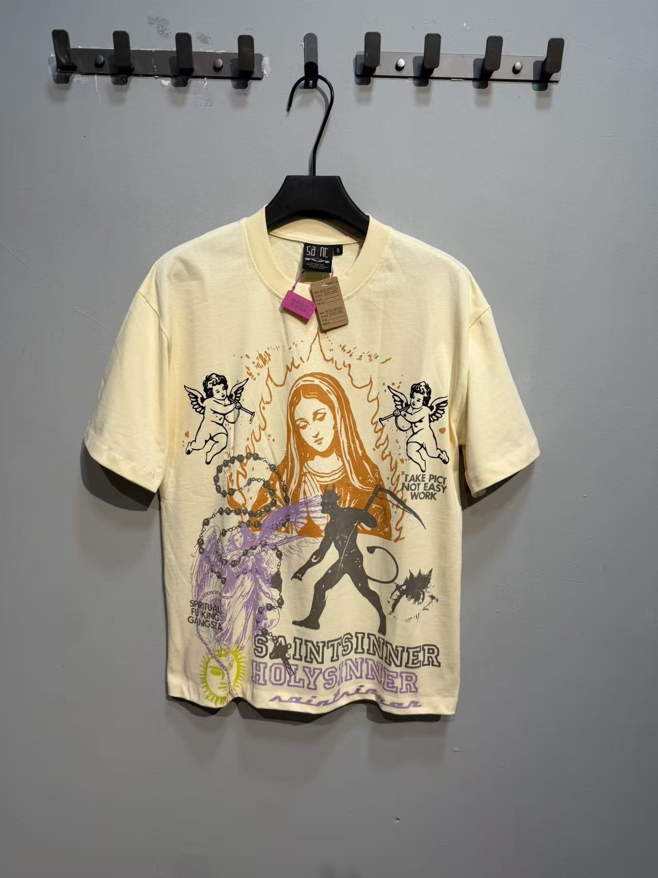 SAINT Cherub & Cross Short-Sleeve T-Shirt — front
