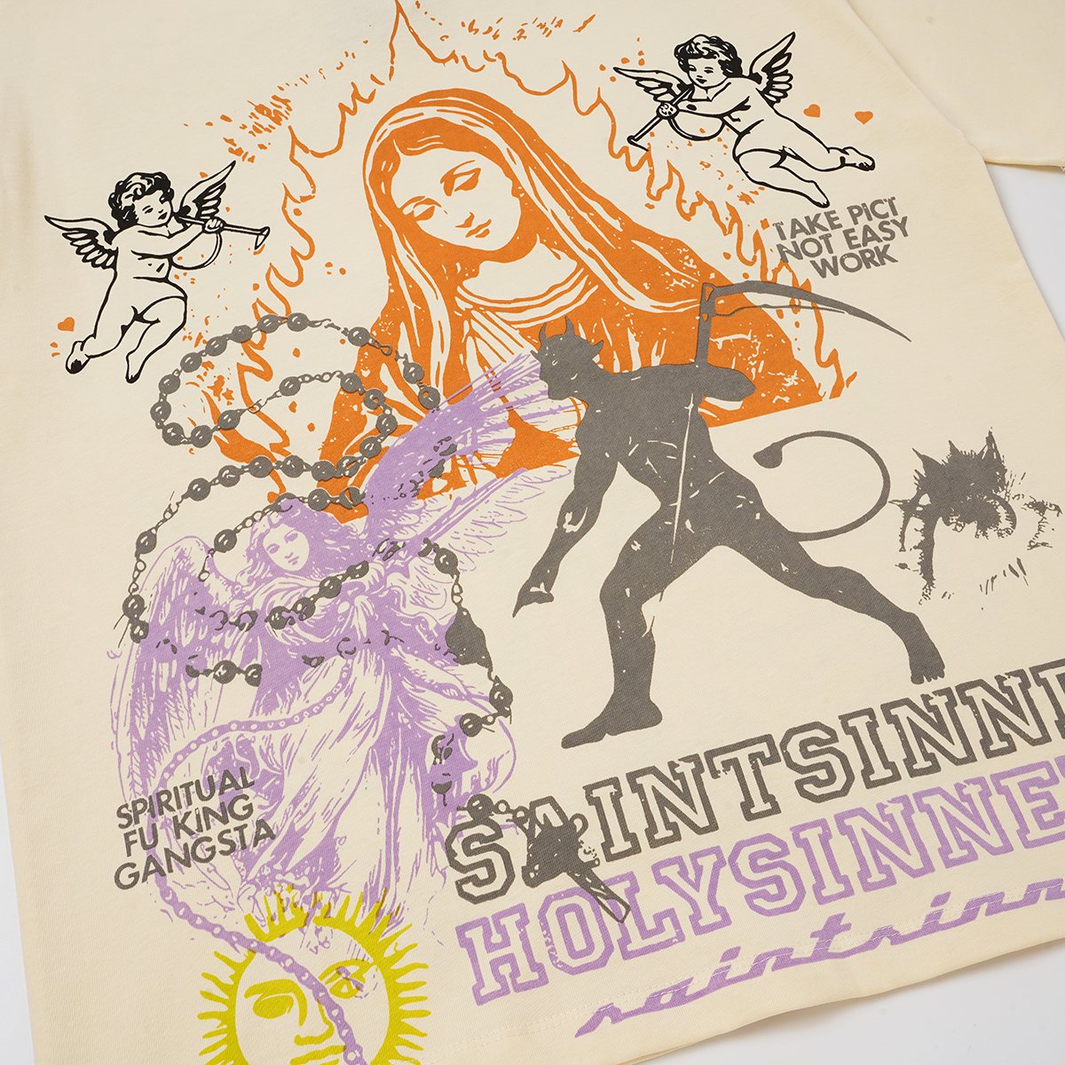 SAINT Cherub & Cross Short-Sleeve T-Shirt — detail