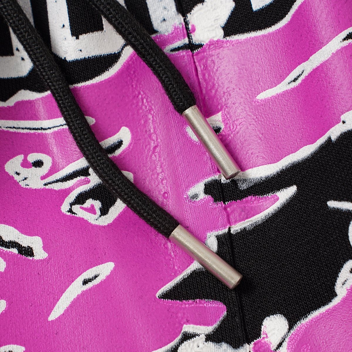 THAT'S A AWFUL LOT OF COUGH SYRUP Black Front Graphic Shorts — detail