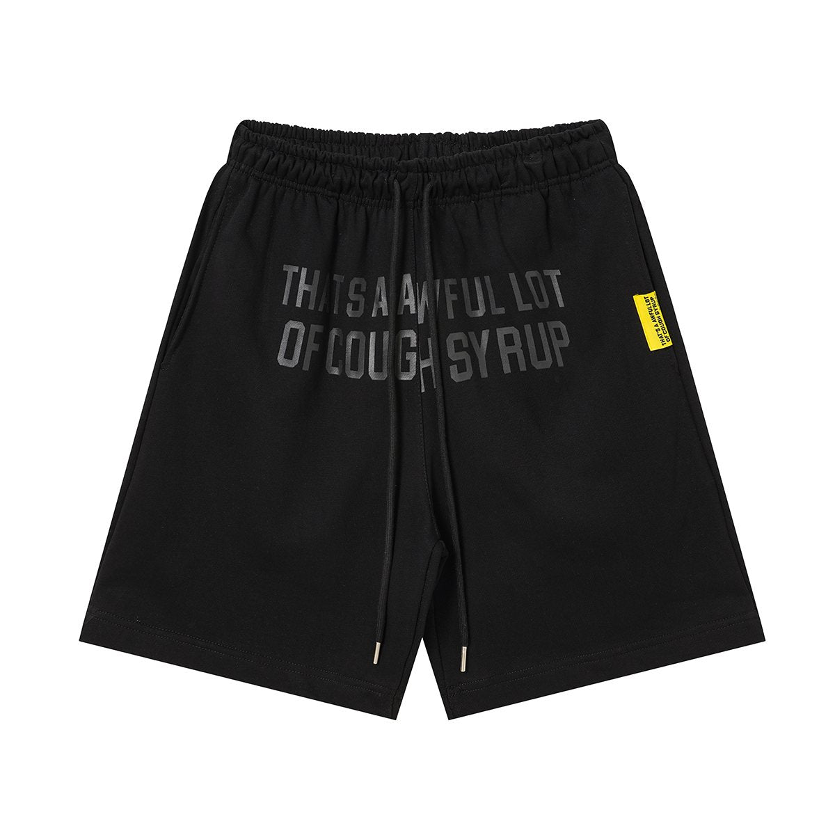 THAT'S A AWFUL LOT OF COUGH SYRUP Black Graphic Shorts — hero