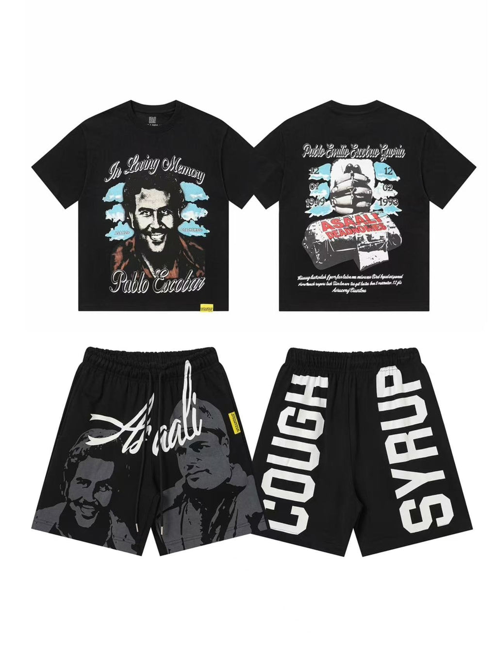 THAT'S A AWFUL LOT OF COUGH SYRUP Pablo Escobar Graphic Short-Sleeve Set — hero