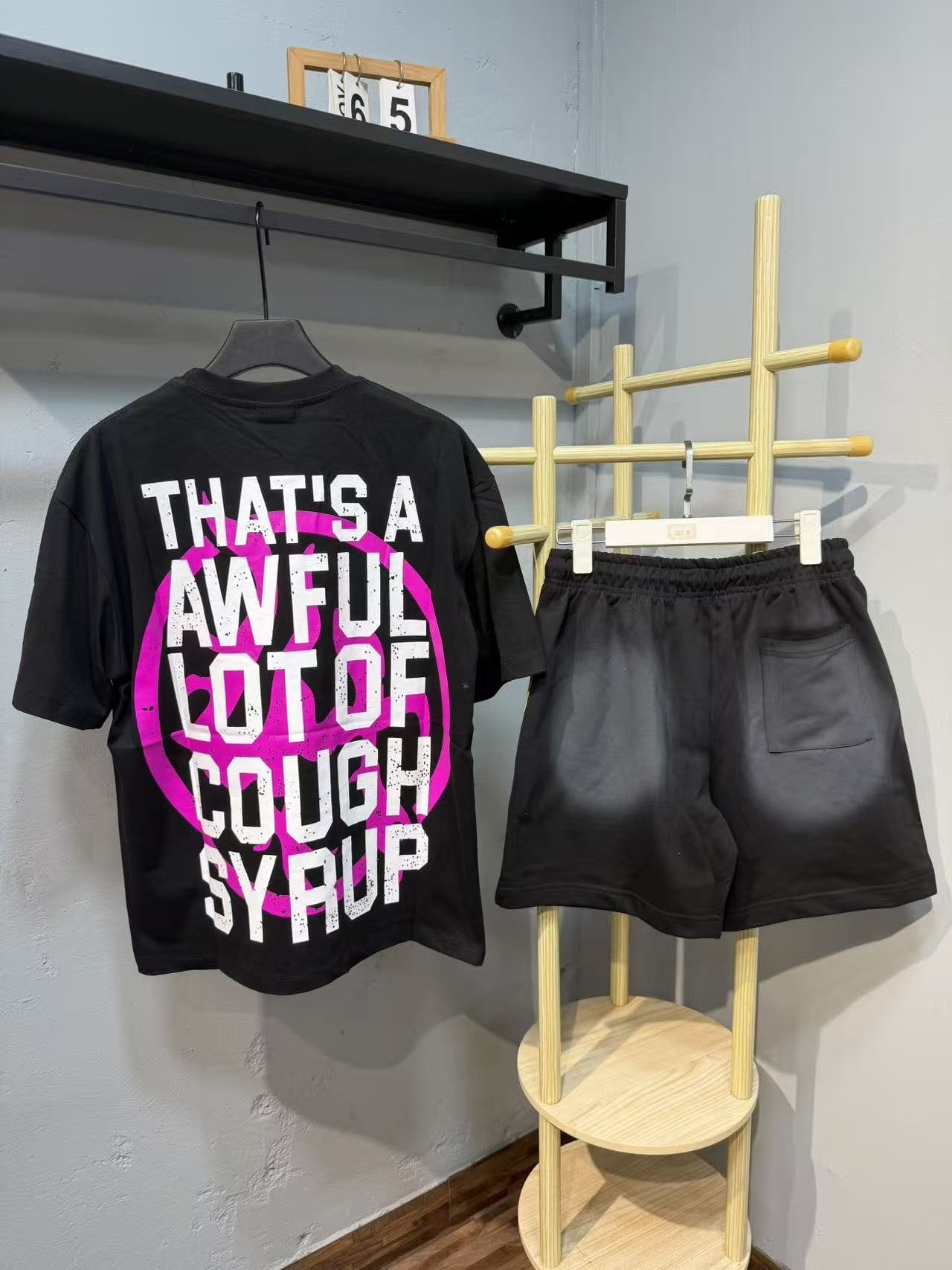 THAT'S A AWFUL LOT OF COUGH SYRUP Graphic T-Shirt & Shorts Set — context