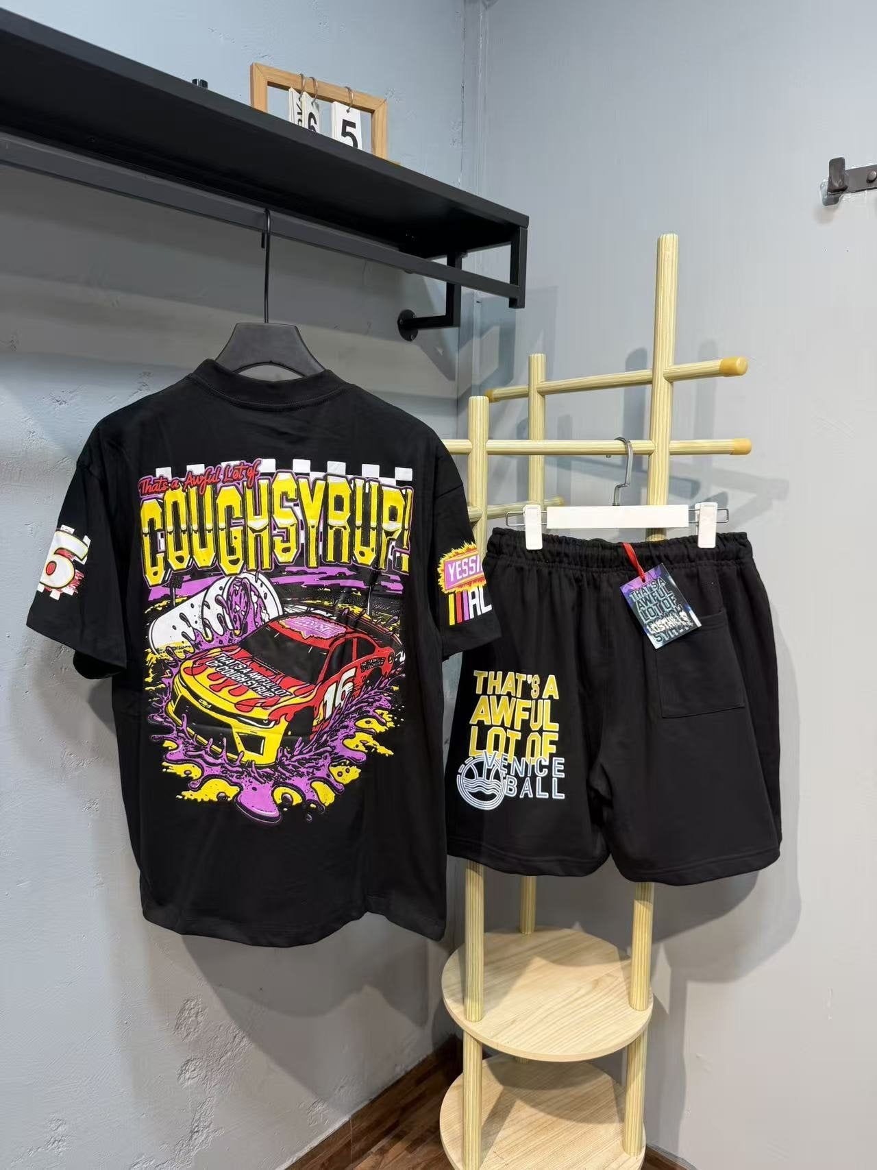 THAT'S A AWFUL LOT OF COUGH SYRUP Racing Graphic Short-Sleeve Set — context