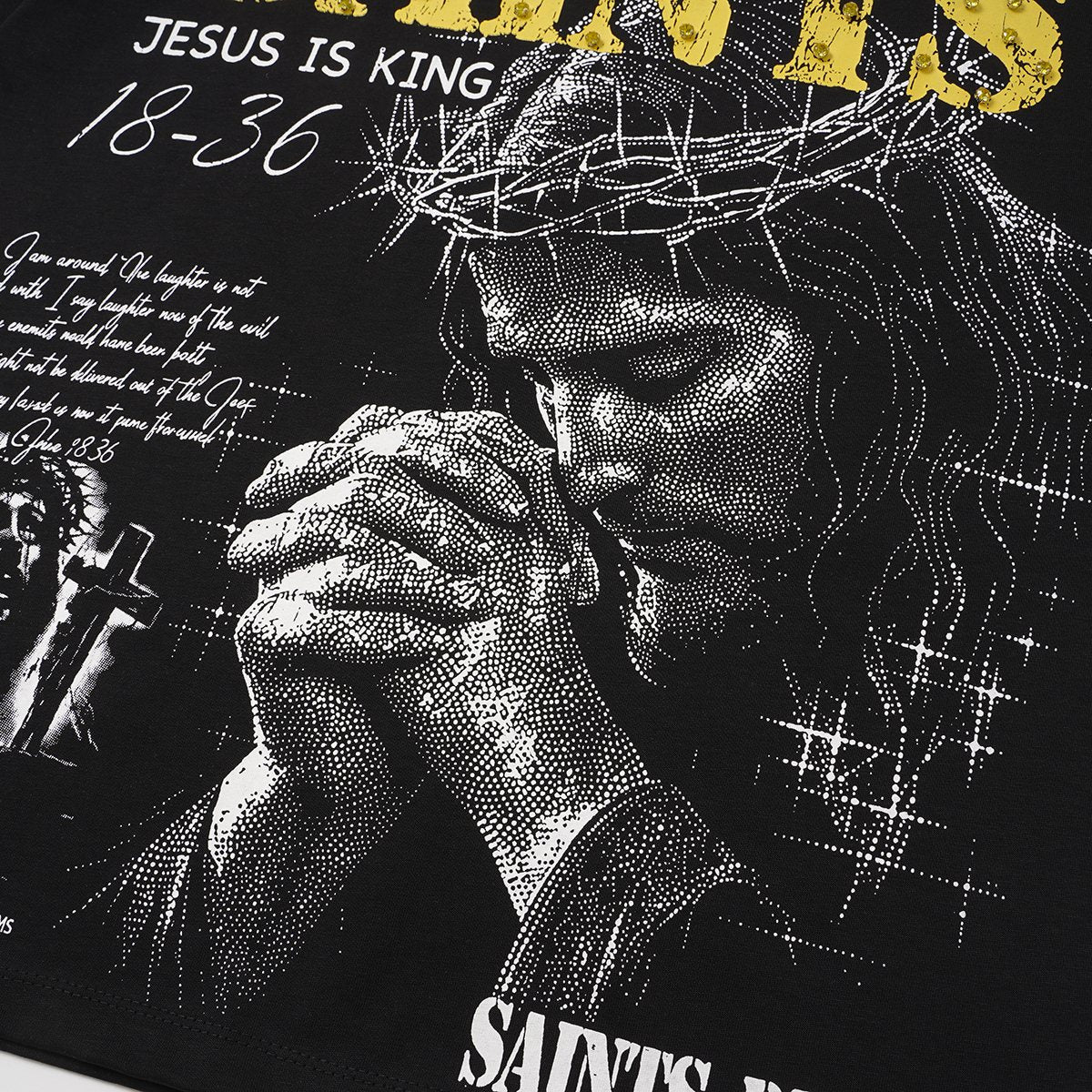 SAINT Religious Graphic Short-Sleeve T-Shirt — detail