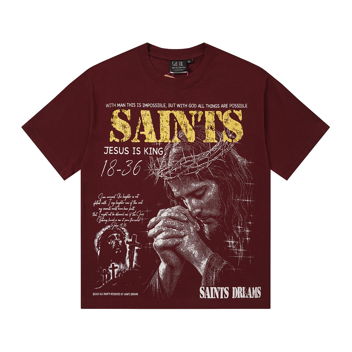 SAINT Religious Graphic Short-Sleeve T-Shirt — hero
