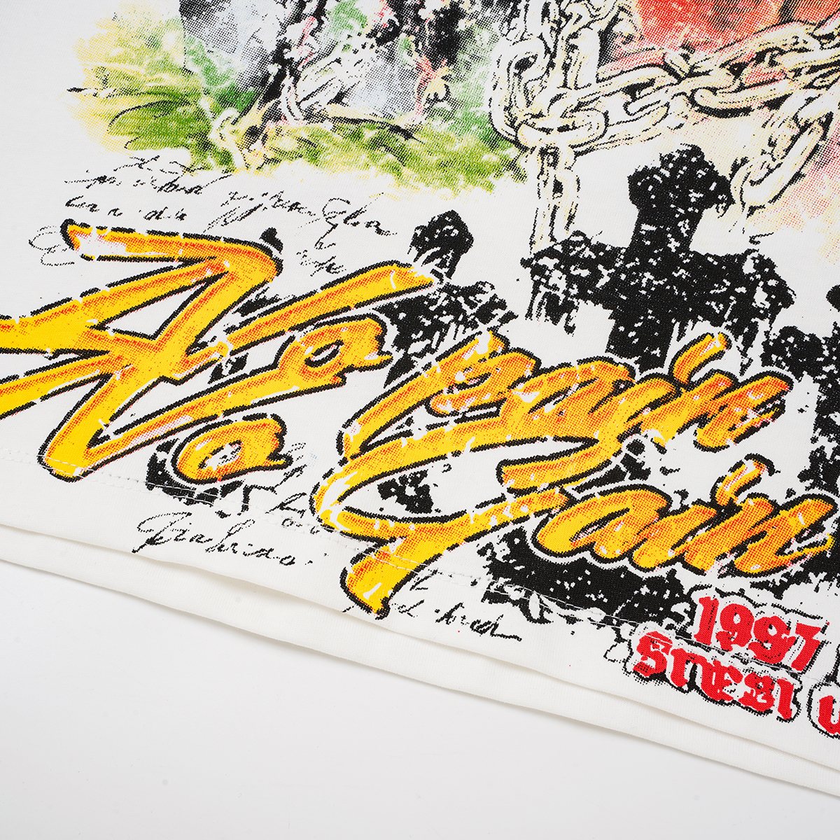 SAINT Religious-Inspired Graphic Short-Sleeve T-Shirt — detail