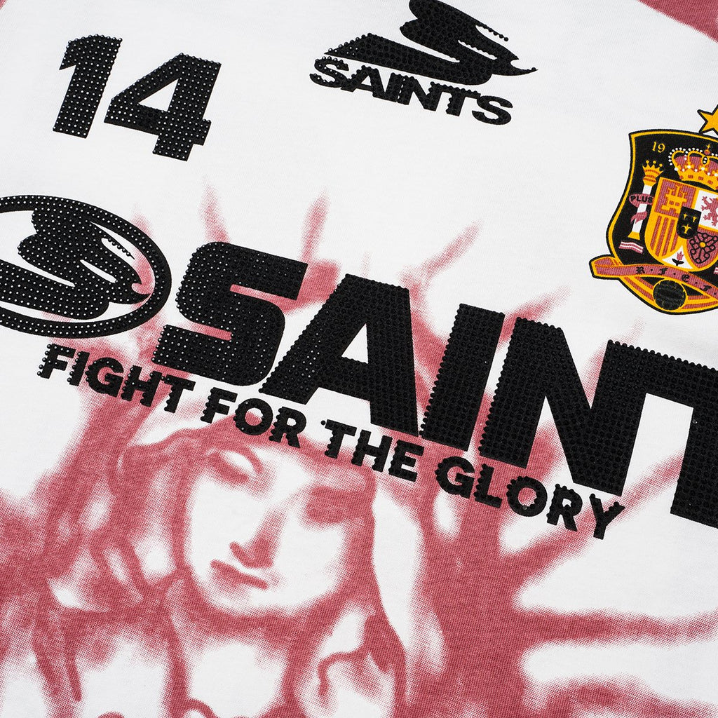 SAINT Rhinestone Number Graphic T-Shirt — detail