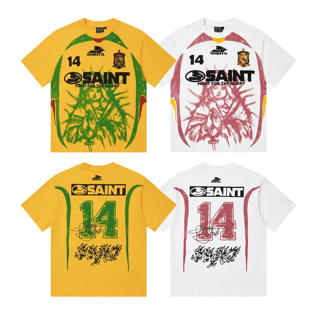 SAINT Rhinestone Number Graphic T-Shirt — comparison