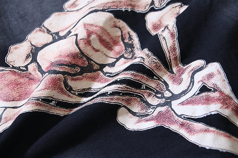 HELLSTAR Washed Black Front & Back Graphic T-Shirt — detail