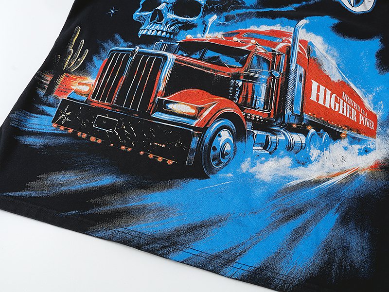 Godspeed Washed Black Truck Skull Graphic T-Shirt — detail