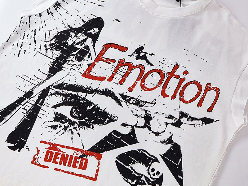 MIXED EMOTION Rhinestone Graphic Sleeveless T-Shirt — detail