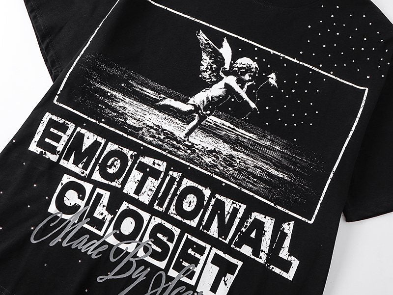 MIXED EMOTION Rhinestone-Style Graphic T-Shirt — detail