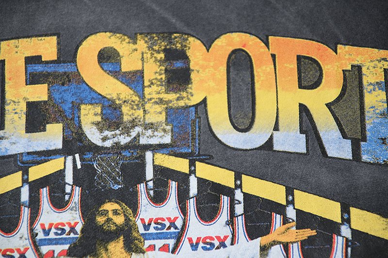 VALE USA Washed Black Sport Graphic T-Shirt — detail
