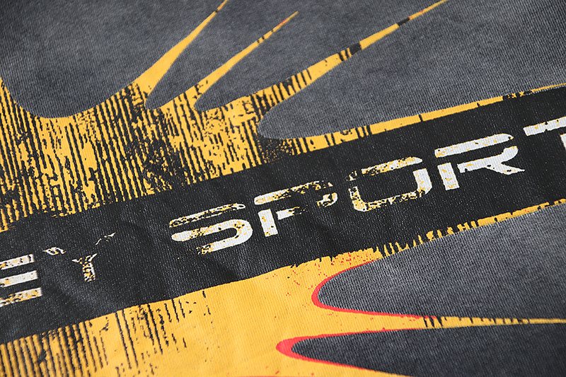 VALE USA Washed Charcoal Sport Crest Graphic T-Shirt — detail