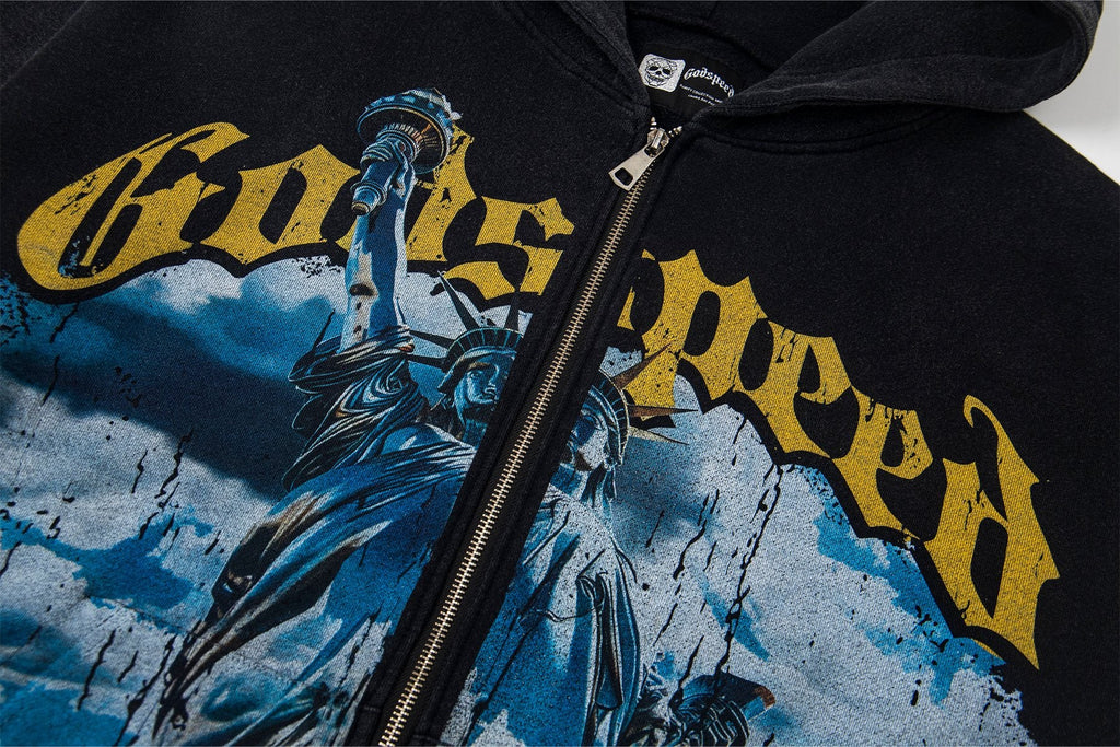 Godspeed Graphic Zip Hoodie — detail