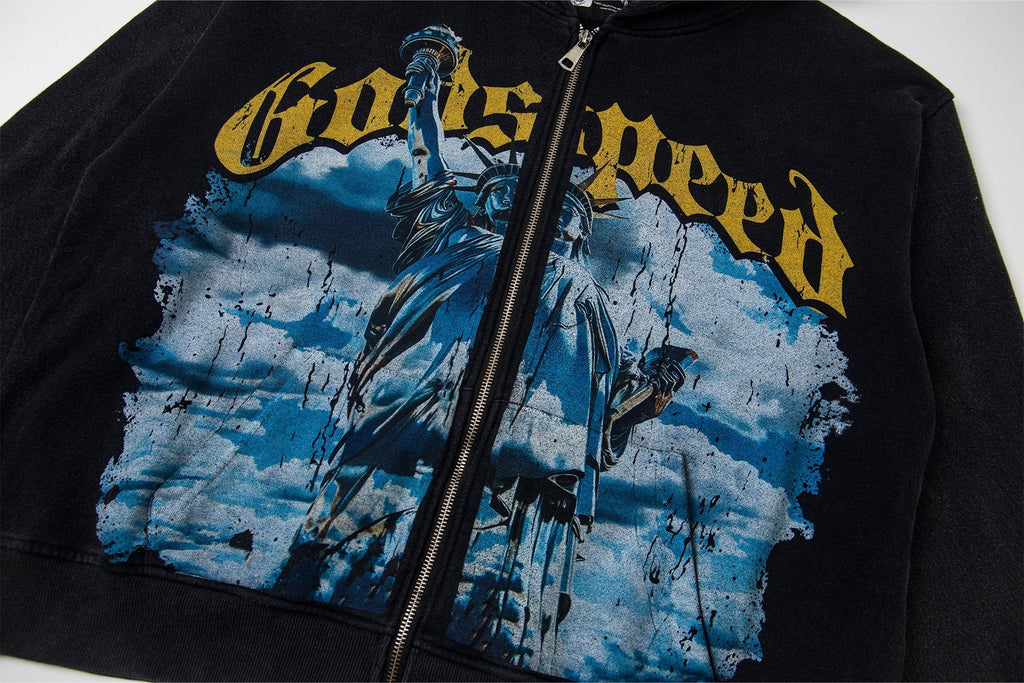 Godspeed Graphic Zip Hoodie — detail