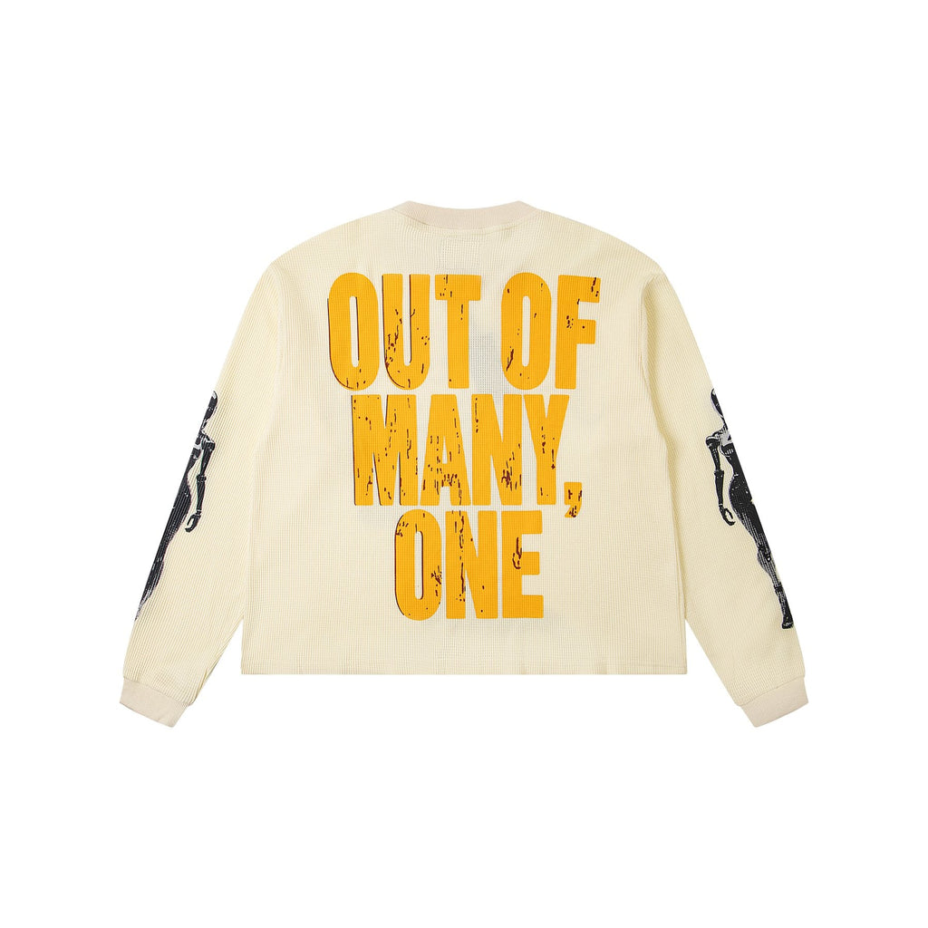 Godspeed Out of Many One Robot Graphic Long-Sleeve T-Shirt — back