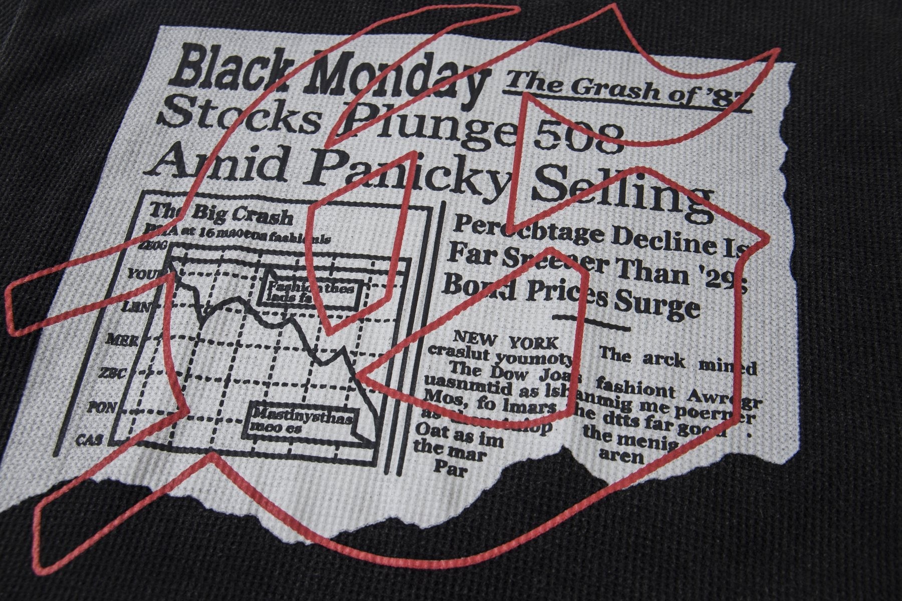 Godspeed Newspaper Skull Graphic Long-Sleeve T-Shirt — detail