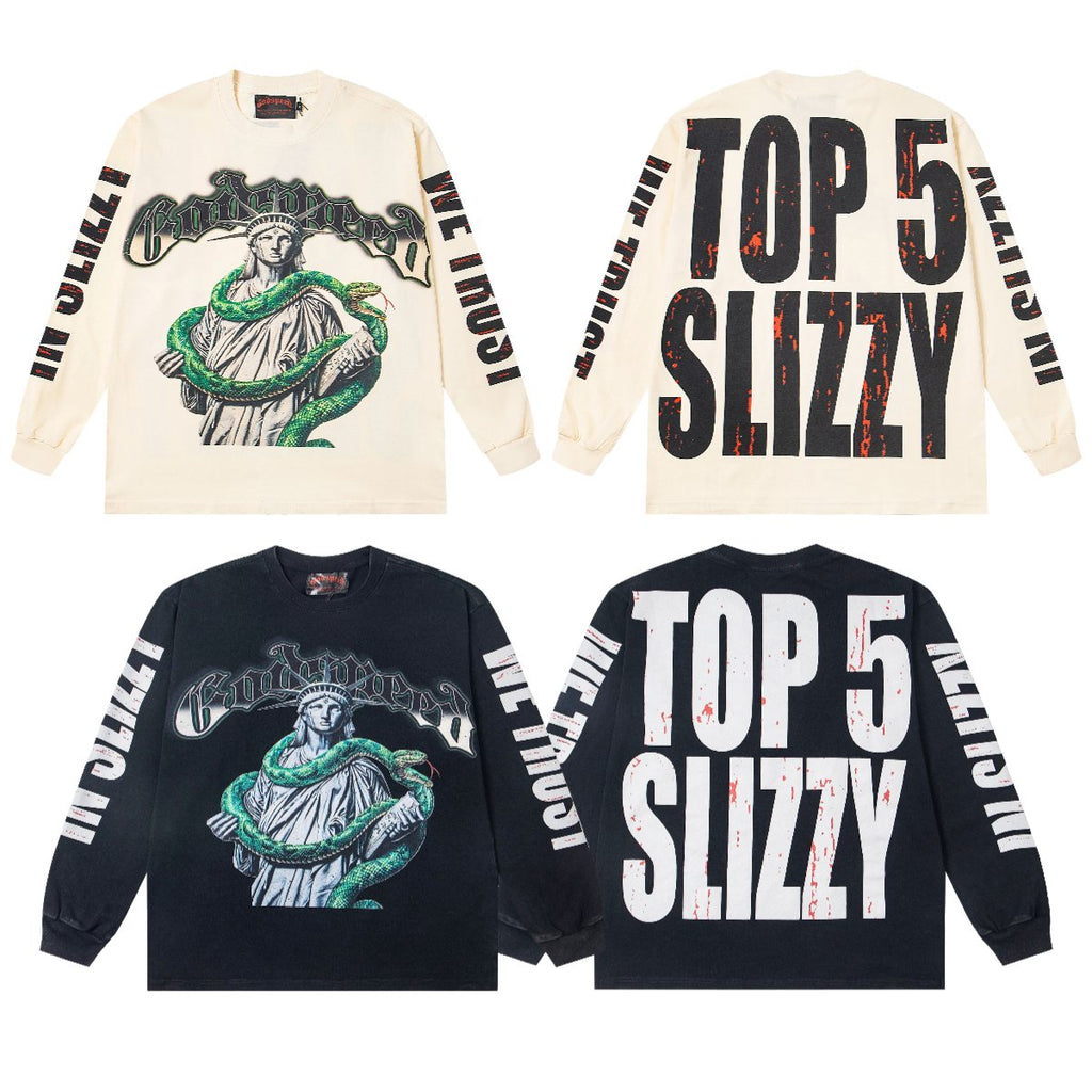 Godspeed Top 5 Slizzy Statue Snake Long-Sleeve T-Shirt — comparison