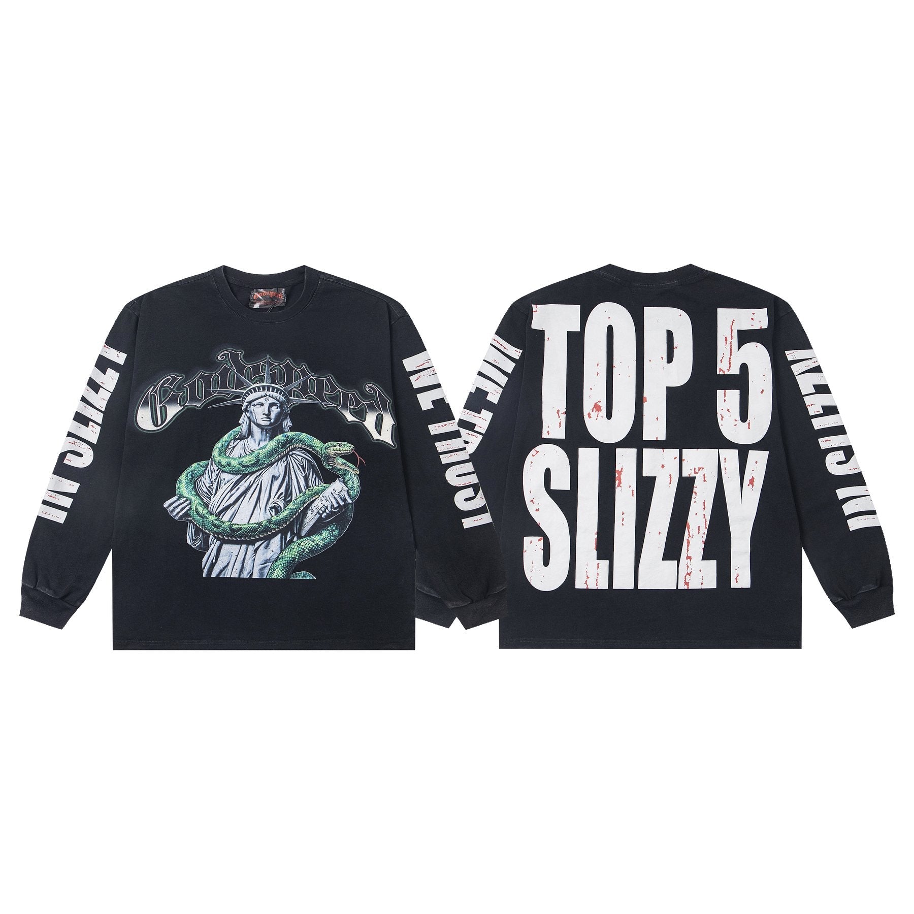 Godspeed Top 5 Slizzy Statue Snake Long-Sleeve T-Shirt — front