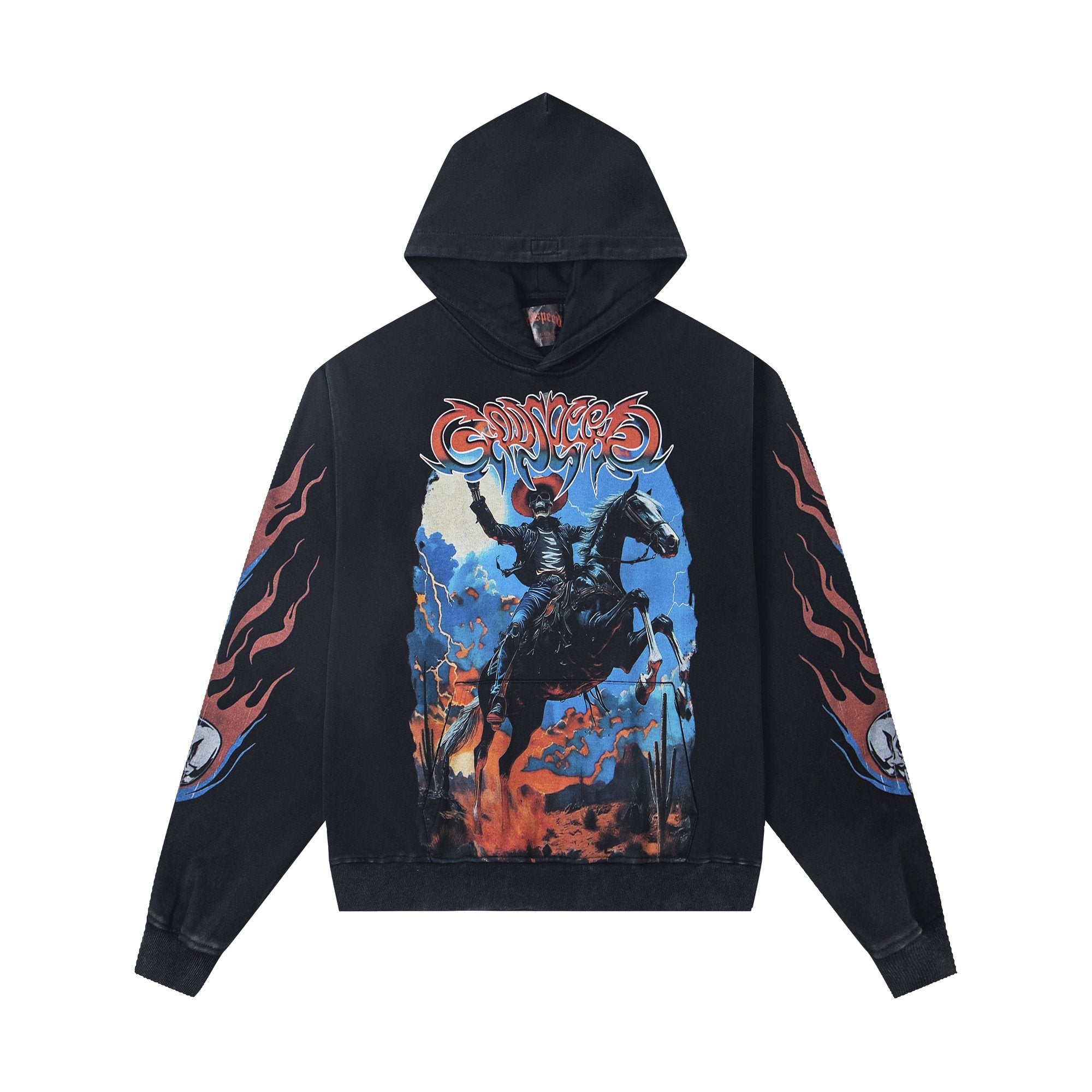 Godspeed Out of My Mind Cowboy Flame Graphic Hoodie — hero