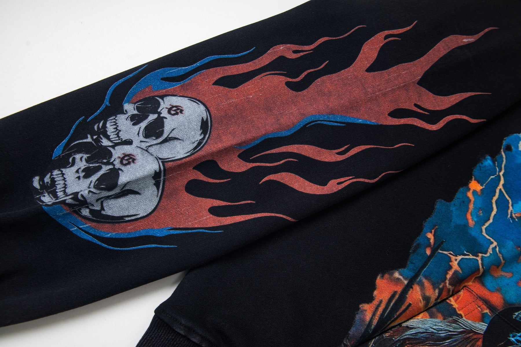 Godspeed Out of My Mind Cowboy Flame Graphic Hoodie — detail