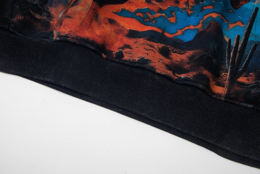 Godspeed Out of My Mind Cowboy Flame Graphic Hoodie — detail